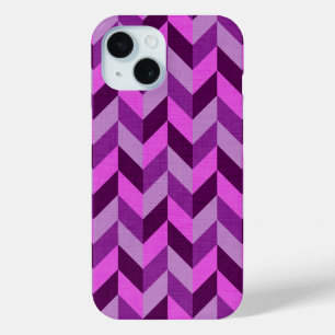 visgraatpatroon in paarse iPhone 15 case
