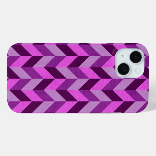 visgraatpatroon in paarse Case-Mate iPhone case (Achterkant (horizontaal))