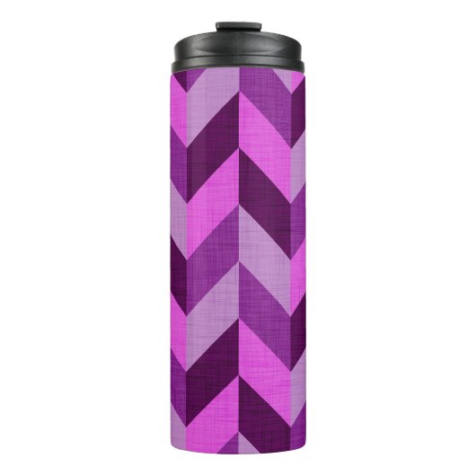 visgraatpatroon in paarse thermosbeker (Voorkant)