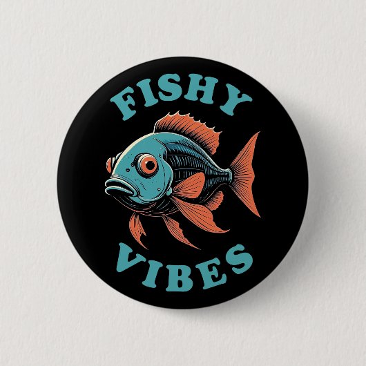 Visgrappen - Grappige Vis Ronde Button 5,7 Cm (Voorkant)