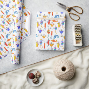 Vishaak Lure Vis Vissen Patroon Cadeaupapier