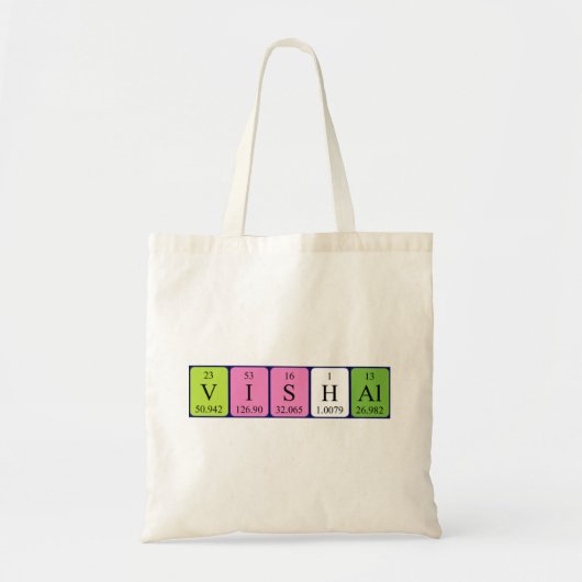 Vishal periodieke lijstnaam canvas tas (Voorkant)