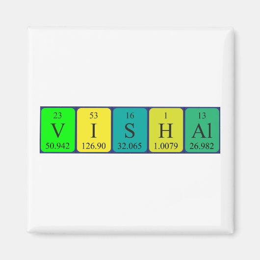 Vishal periodieke lijstnaam magnet (Voorkant)