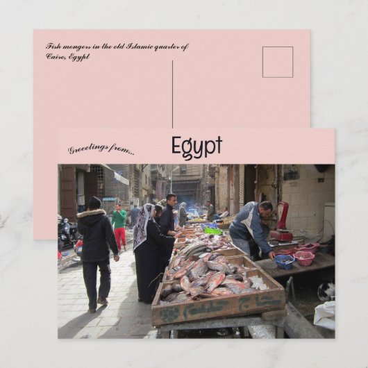 Vishandelaren in de oude islamitische wijk van Caï Briefkaart (Voorkant / Achterkant)
