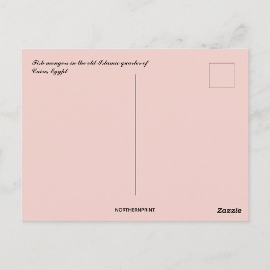 Vishandelaren in de oude islamitische wijk van Caï Briefkaart (Achterkant)