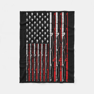 Vishengel Amerikaanse Vlag Grappige Vintage Visvan Fleece Deken