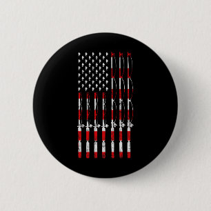 Vishengel Amerikaanse Vlag Patriotische Visserij G Ronde Button 5,7 Cm