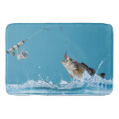 Vishengel met grote vis badmat (Voorkant)