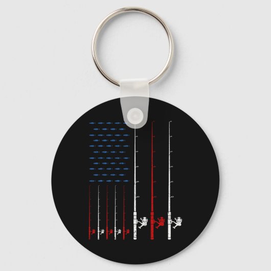 Vishengels Amerikaanse Vlag Sleutelhanger (Voorkant)
