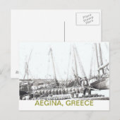VISHERMAN AAN BOOT MET JARS~AEGINA, GRIEKENLAND PO BRIEFKAART (Voorkant / Achterkant)
