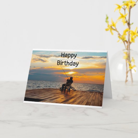 "VISHERMAN" OP UW BIRTHDAAGSE KAART (Gele Bloem)