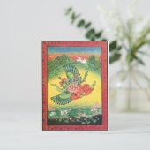 Vishnu en Lakshmi rijden Garuda, de grote Briefkaart (Staand voorkant)