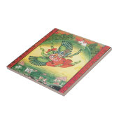 Vishnu en Lakshmi rijden Garuda, de grote Tegeltje (Zijkant)