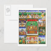 Vishnu in het midden van zijn tien avatars, Jaipur Briefkaart (Voorkant / Achterkant)