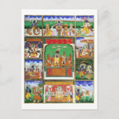 Vishnu in het midden van zijn tien avatars, Jaipur Briefkaart (Voorkant)