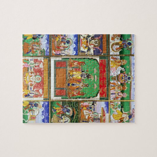 Vishnu in het midden van zijn tien avatars, Jaipur Legpuzzel (Horizontaal)