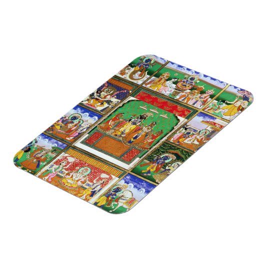 Vishnu in het midden van zijn tien avatars, Jaipur Magneet (Linkerzijde)