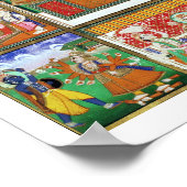 Vishnu in het midden van zijn tien avatars, Jaipur Poster (Hoek)