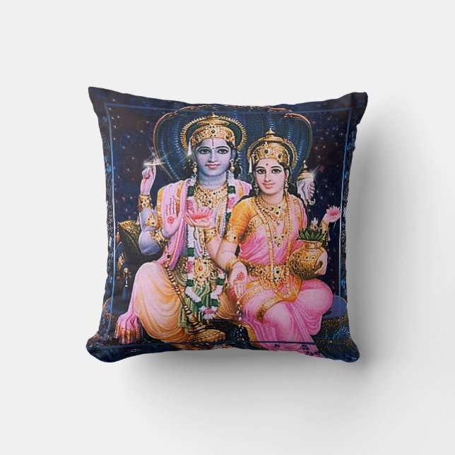 Vishnu & Lakshmi - Pillow Kussen (Voorkant)