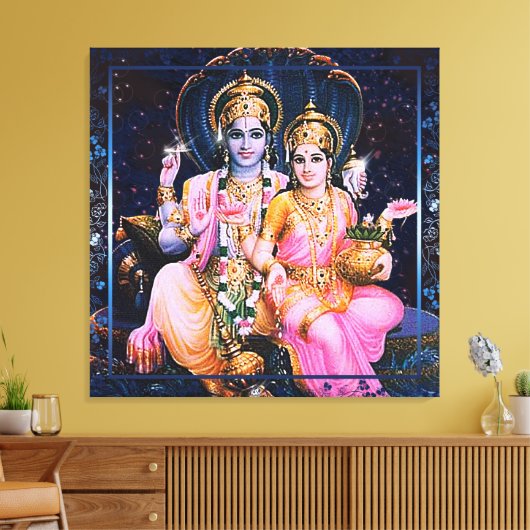 Vishnu & Lakshmi - Wrapped Canvas (Insitu (Woonkamer))