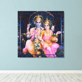 Vishnu & Lakshmi - Wrapped Canvas (Insitu (Houten vloer))