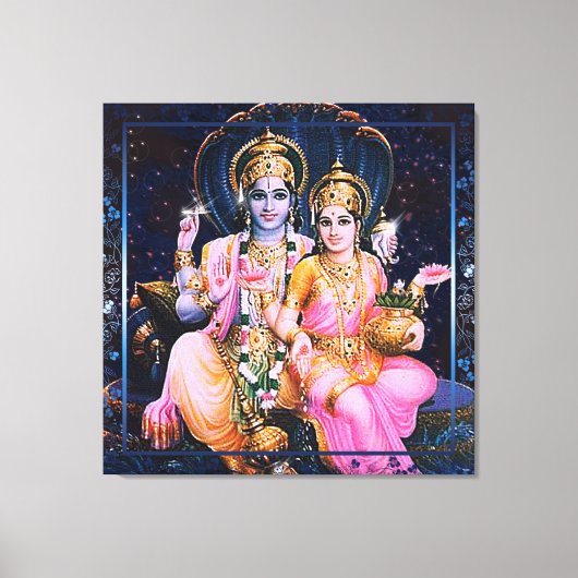 Vishnu & Lakshmi - Wrapped Canvas Afdruk (Voorkant)
