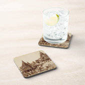 Vishnu Pud en Andere tempels, Benares (foto sepia) Bier Onderzetter (Rechterzijde)