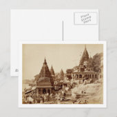 Vishnu Pud en Andere tempels, Benares (foto sepia) Briefkaart (Voorkant / Achterkant)