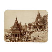 Vishnu Pud en Andere tempels, Benares (foto sepia) Magneet (Horizontaal)