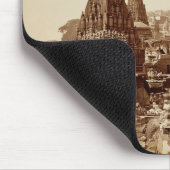 Vishnu Pud en Andere tempels, Benares (foto sepia) Muismat (Hoek)