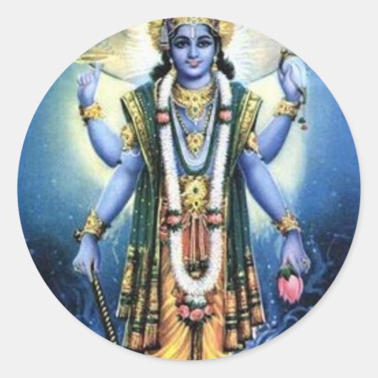 Vishnu Ronde Sticker (Voorkant)
