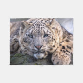 Vishnu Snow Leopard Fleece Blanket (Voorkant (Horizontaal))
