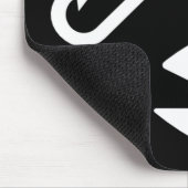 vishoofd en haak - zwart en wit muismat (Hoek)