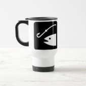 vishoofd en haak - zwart en wit reisbeker (Links)