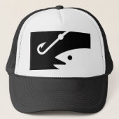vishoofd en haak - zwart en wit trucker pet (Voorkant)