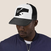 vishoofd en haak - zwart en wit trucker pet (In situ)