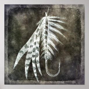 Vishook - Vliegende vissen - Bruin Poster