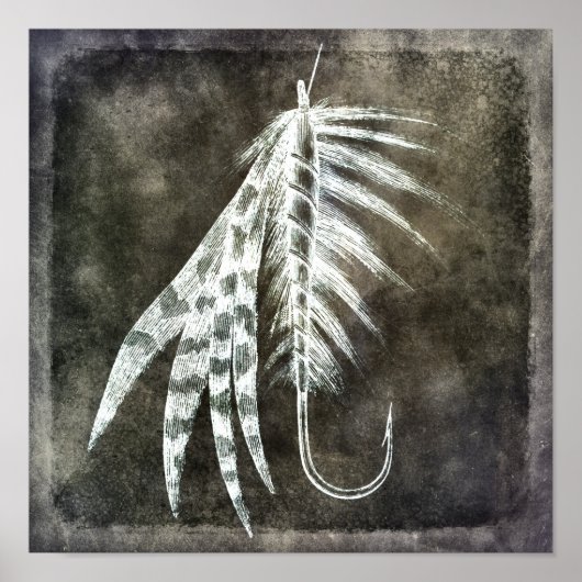 Vishook - Vliegende vissen - Bruin Poster (Voorkant)