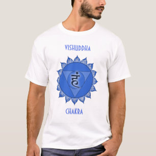 Vishuddha Chakra Blauwe bloemblaadjes & Sanskriet T-shirt