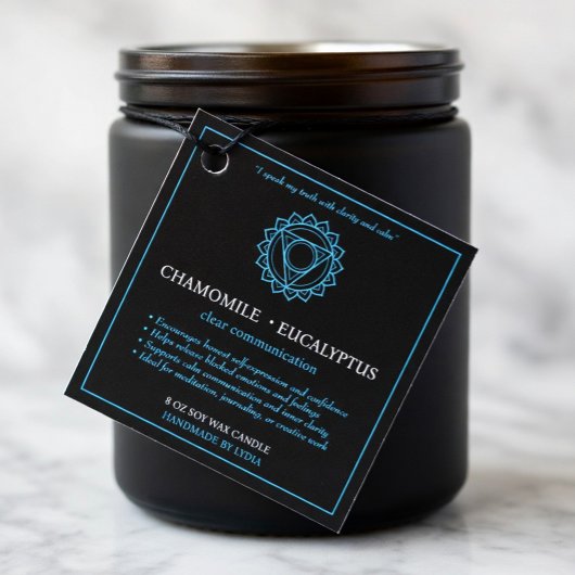 Vishuddha Keelchakra Kaarslabel Bedankjes Labels