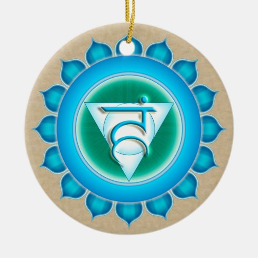 Vishuddha of Throat the 5th Chakra Keramisch Ornament (Voorkant)