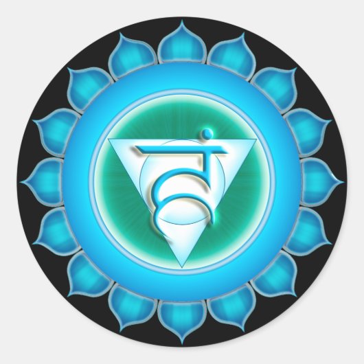 Vishuddha of Throat the 5th Chakra Ronde Sticker (Voorkant)