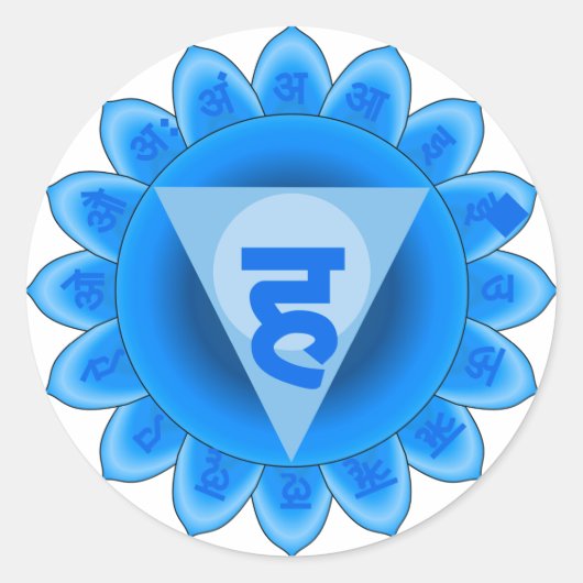 Vishuddha The Throat Chakra Ronde Sticker (Voorkant)