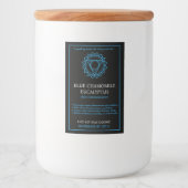 Vishuddha Throat Chakra Candle Label Voedselcontainer Etiket (Voorkant)
