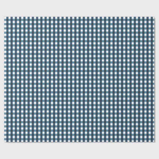 Vishy Checkered Navy Zee White Plaid Cadeaupapier (Vlak)