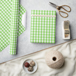 Vishy Geruit Gentle Pastel Green White Plaid Cadeaupapier