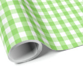 Vishy Geruit Gentle Pastel Green White Plaid Cadeaupapier (Rol Hoek)