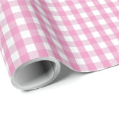 Vishy Geruit Gentle Pastel Roze Wit Plaid Cadeaupapier (Rol Hoek)