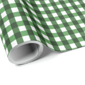 Vishy Geruit Groen Wit Plaid Cadeaupapier (Rol Hoek)
