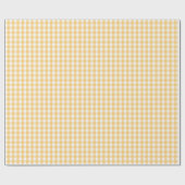 Vishy geruit patroon pastel geel wit geplakt cadeaupapier (Vlak)